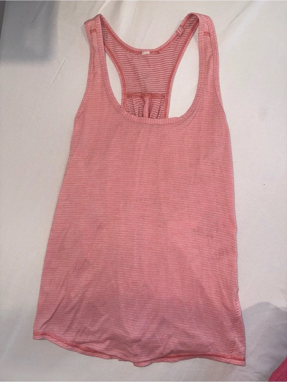 Lululemon Women's Pink Strip Racerback Tank Top Size 6 / Small